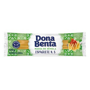 MACARRAO SEMOLA DONA BENTA ESPAGUETE 8 500G (VERDE)