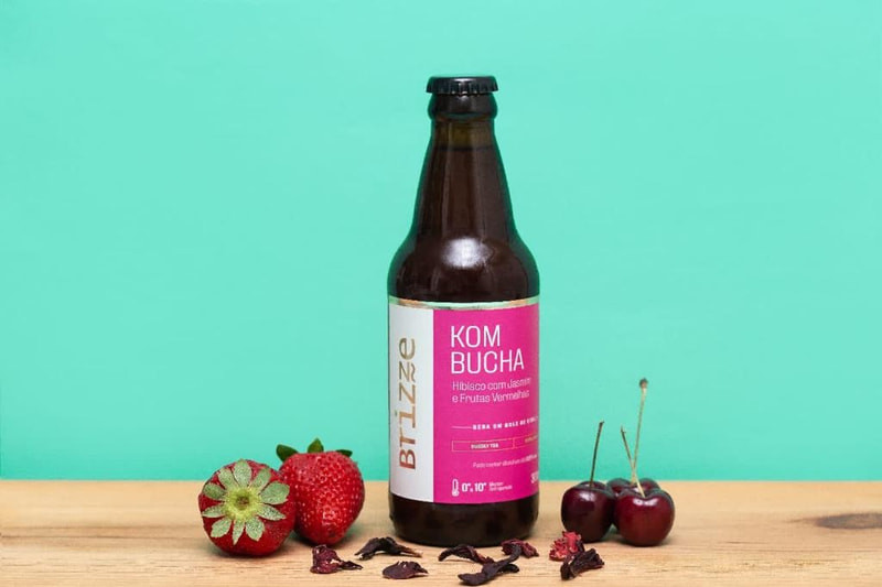Kombucha Hibisco com Jasmin e Frutas Vermelhas