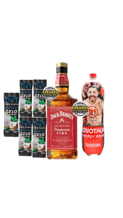 Jack Fire ( Canela ) 1L + 1 Minotauro 2L+ 5 Gelo de coco