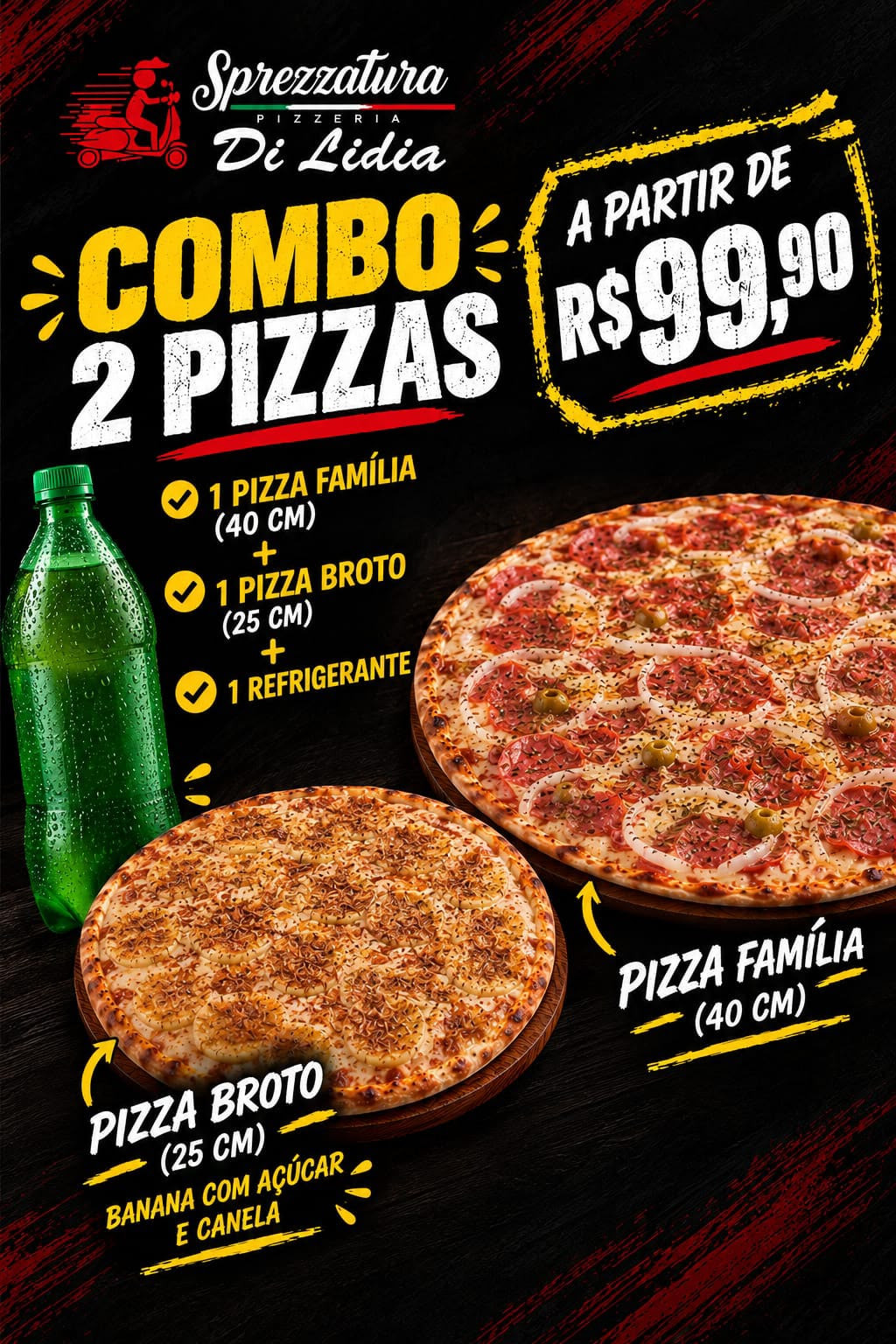 Combo 2 Pizzas + Refri