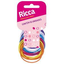 ELASTICO P/ CABELO RICCA FINO 2MM C/18UN
