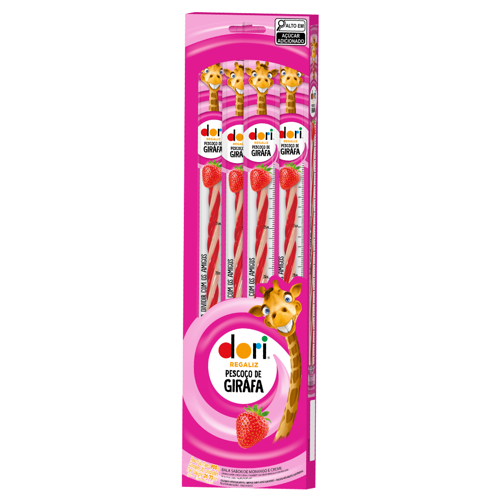 REGALIZ DORI PESCOÇO DE GIRAFA MORANGO 30G