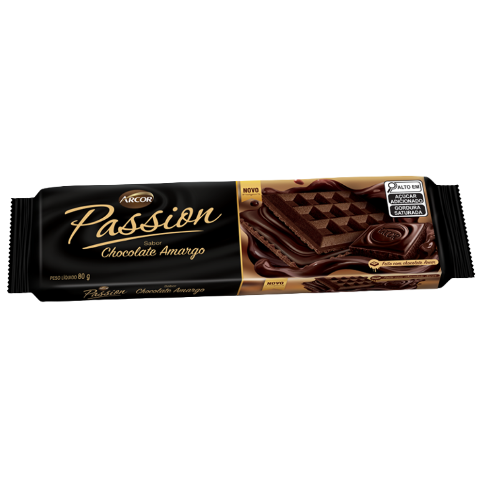WAFER PASSION ARCOR CHOCOLATE AMARGO 80G