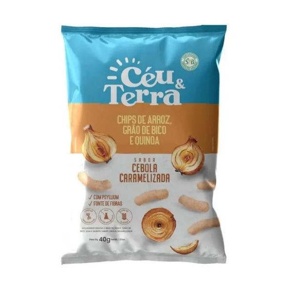 CHIPS DE ARROZ, GRAO DE BICO, QUINOA CEBOLA 40G