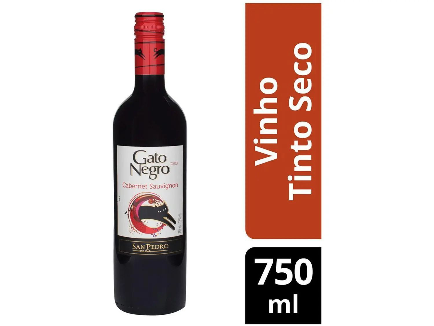 BEBI VINHO GATO NEGRO CABERNET SAUVIGNON 750ML