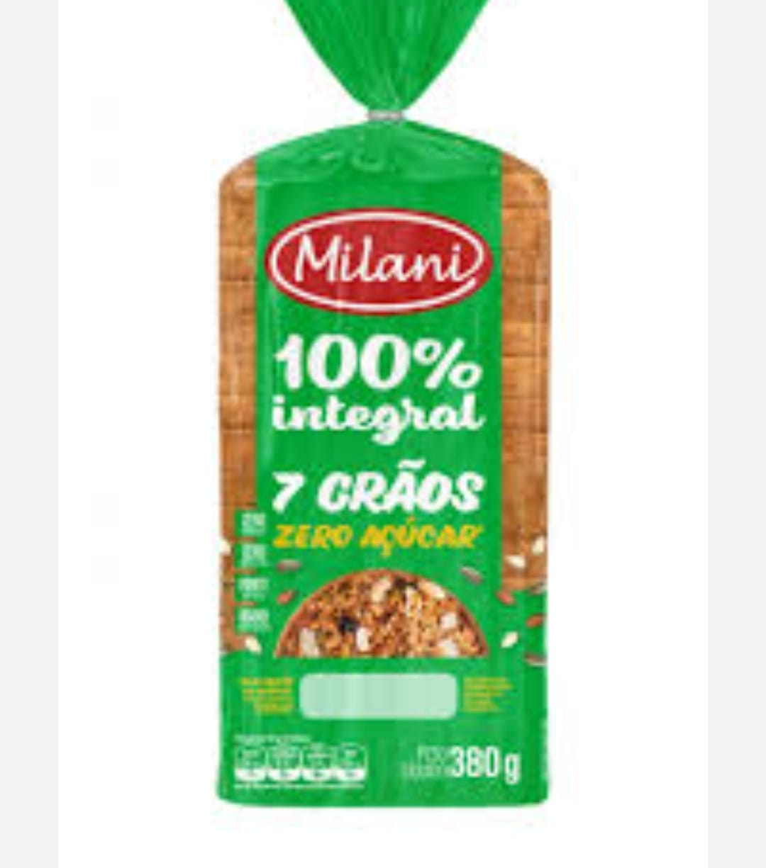 PÃO 7 GRÃOS MILANI ZERO AÇÚCAR 380G