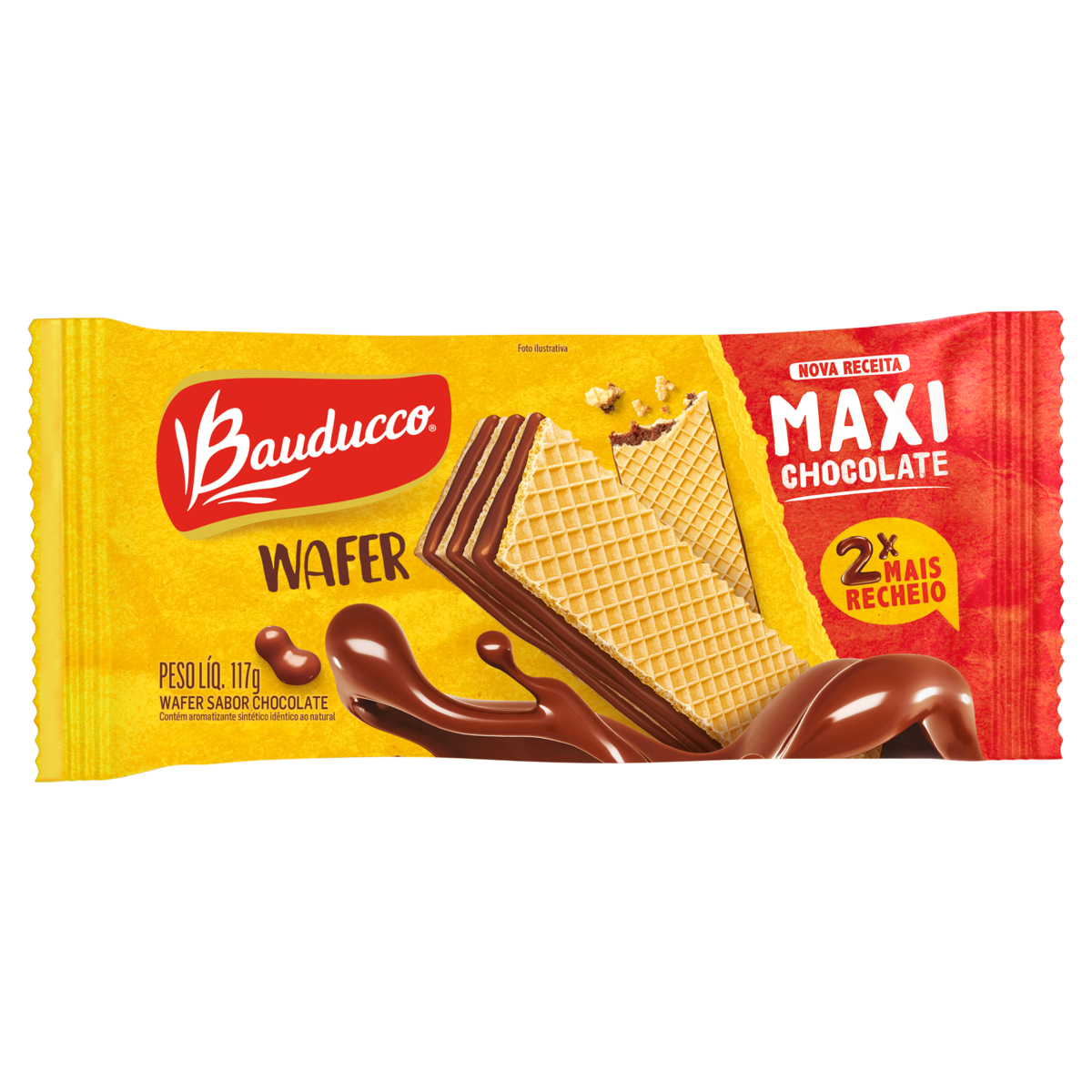 Biscoito Bauducco Wafer Maxi Chocolate 104g