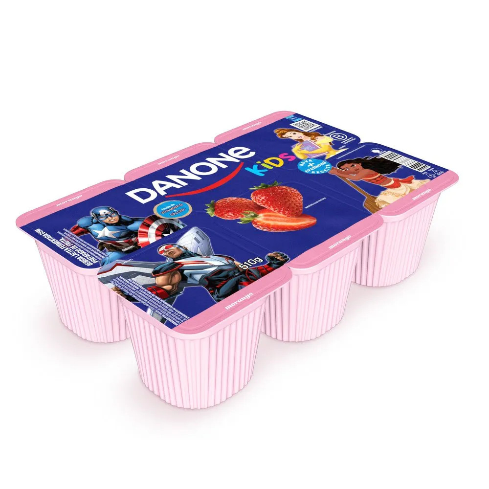 BDJ IOGURTE DANONE BL KIDS MORANGO 510G C/6UN 