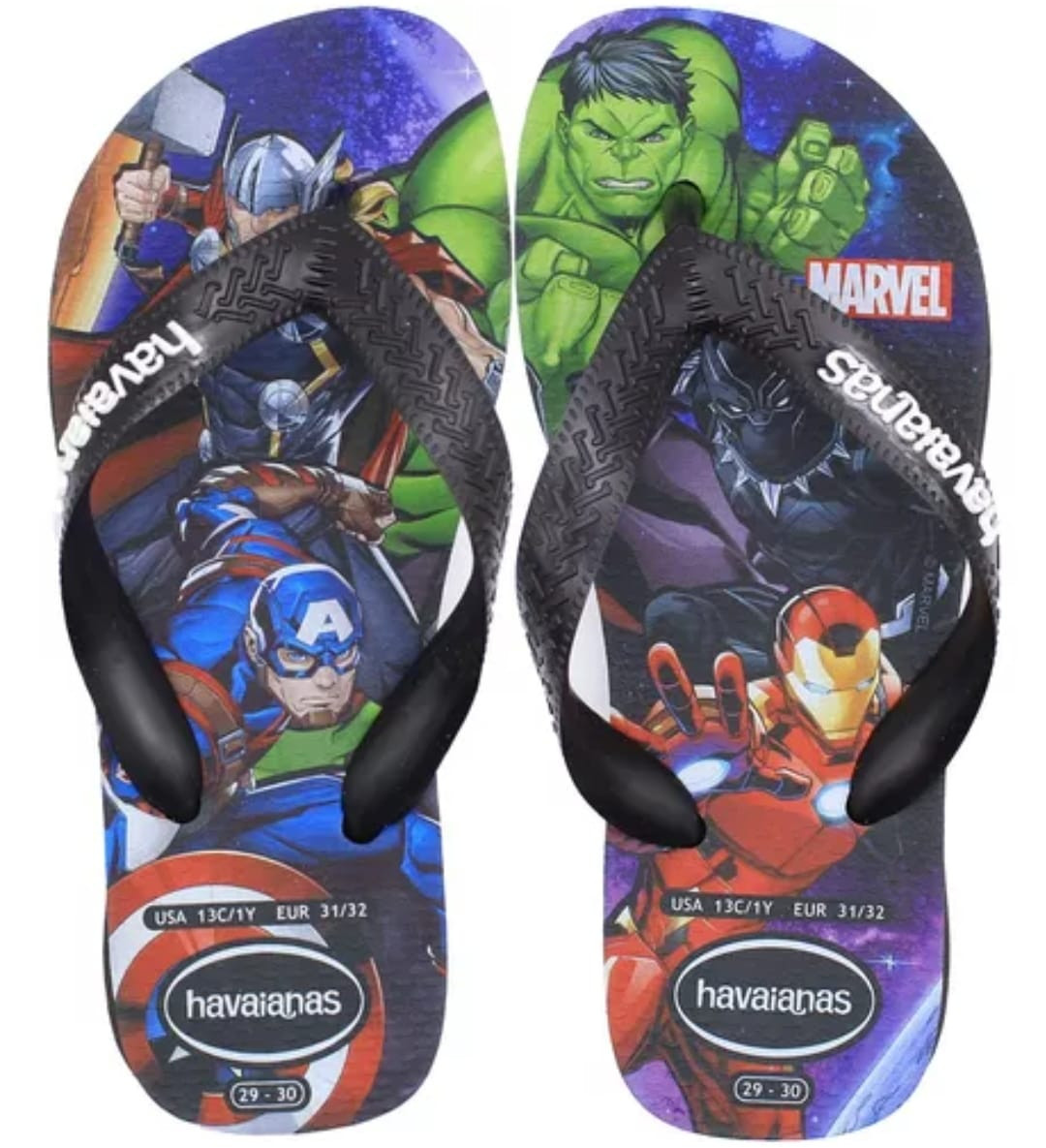 CHINELO HAVAIANAS KIDS MARVEL PRETO