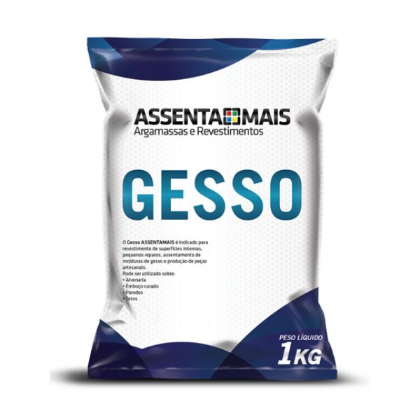 Gesso Rápido Pacote 1Kg Assenta Mais