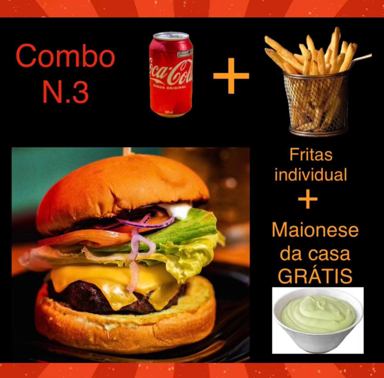COMBO 3 BURGUER SALADA