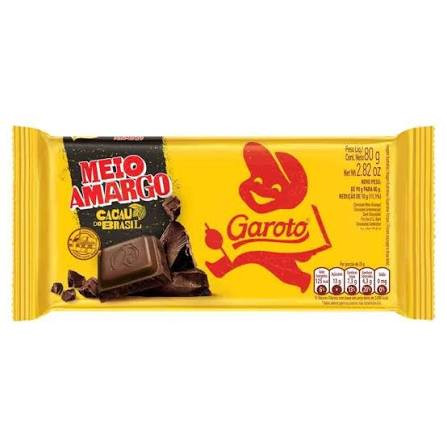 BARRA DE CHOCOLATE GAROTO MEIO AMARGO