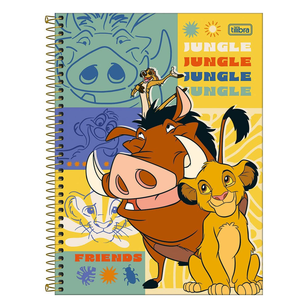 Caderno rei leão 1 matéria 80 folhas 