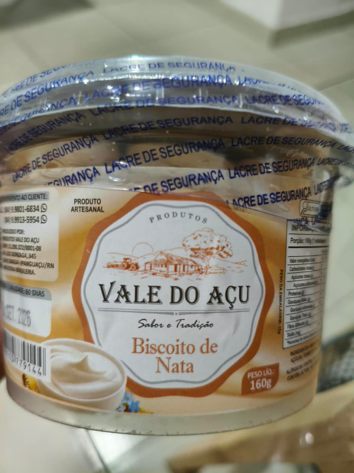 BISCOITO DE NATA 200GM VALE DO AÇU