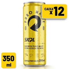 Cerveja Skol Puro Malte Lata Sleek 350ml  