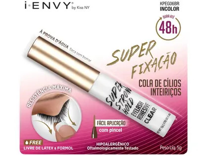 Cola Para Cílios Kiss New York i-Envy Super Fixação 48h Incolor 5g