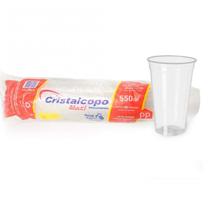 COPO CRISTALCOPO 550ML PCT 100 UN