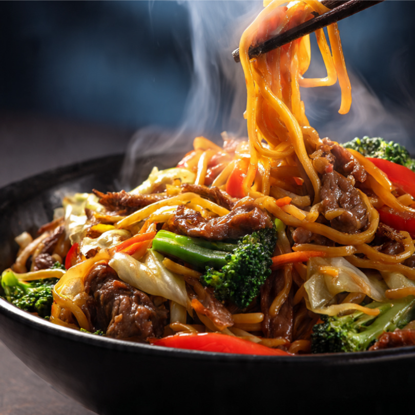 YAKSOBA MISTO DE CARNE E FRANGO