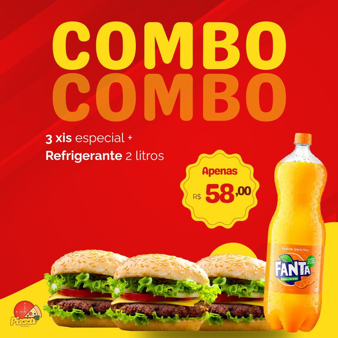 3 XIS + REFRIGERANTE 2L