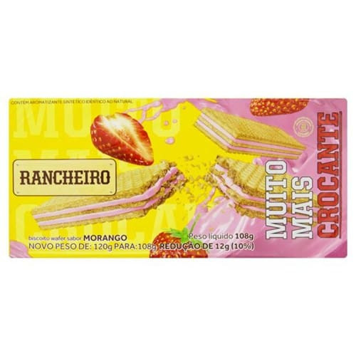 Biscoito Wafer Morango Rancheiro 78g