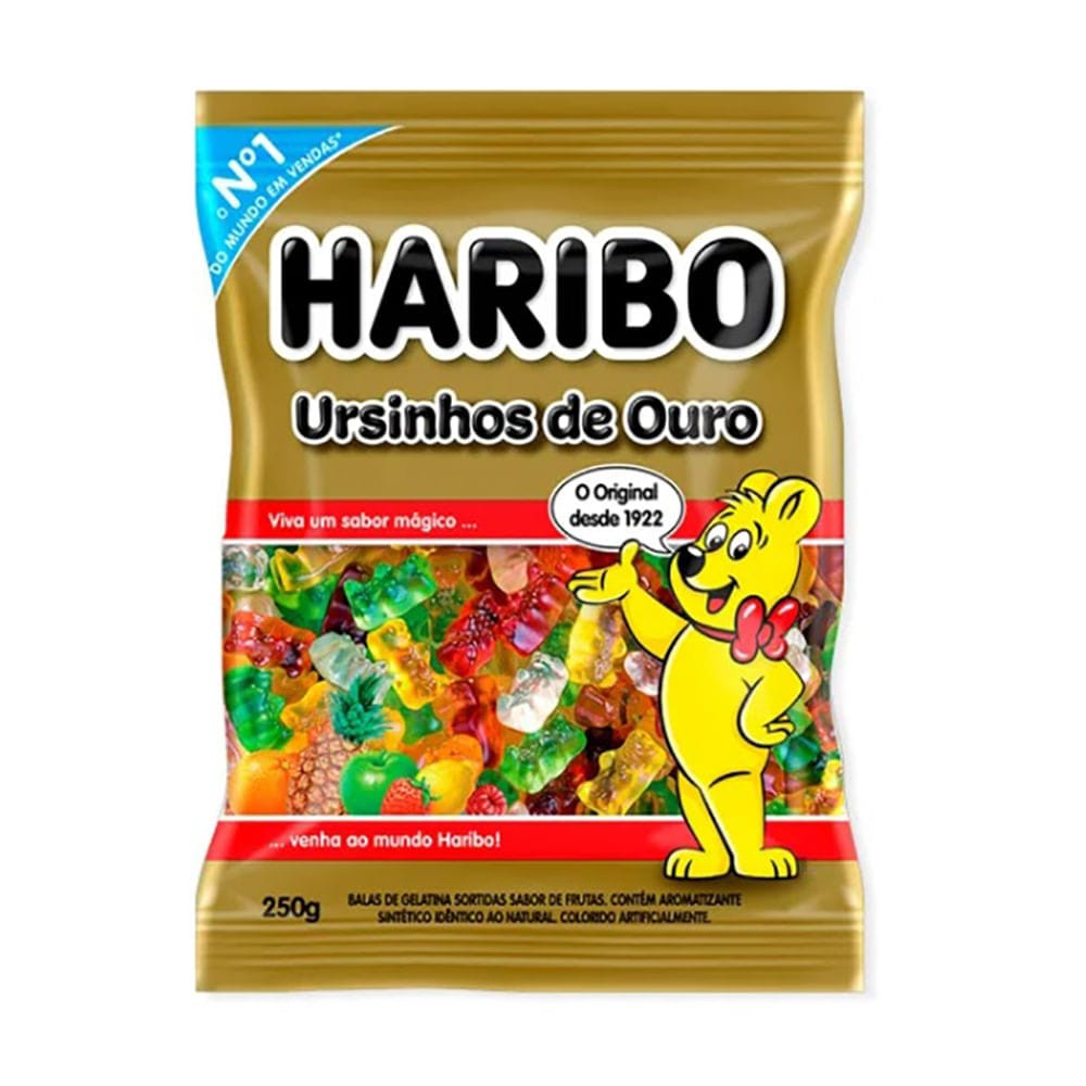 BALA DE GELATINA HARIBO URSINHOS DE OURO 80G