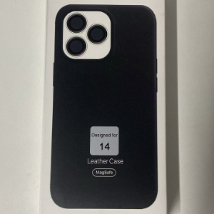 CAPA INDUCAO PRETO IPHONE 14 LEATHER CASE