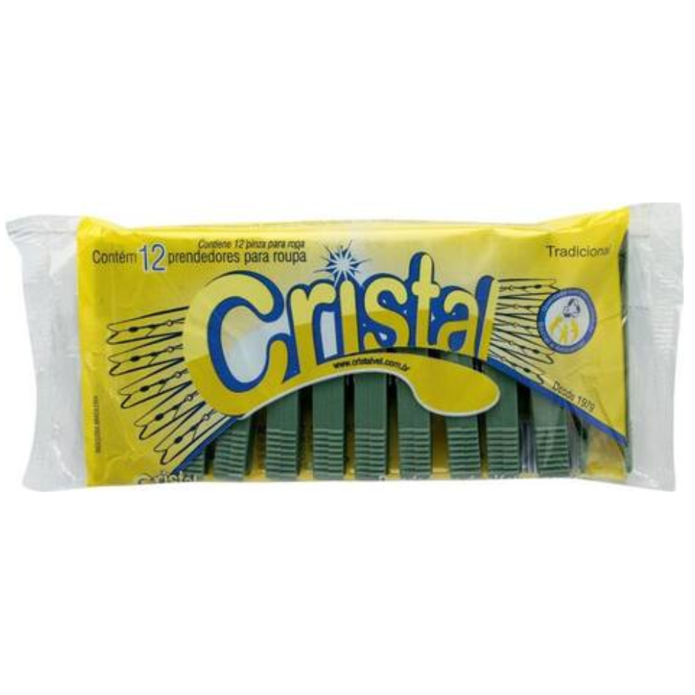 PRENDEDOR P/ ROUPAS CRISTAL PLASTICO C/12UN