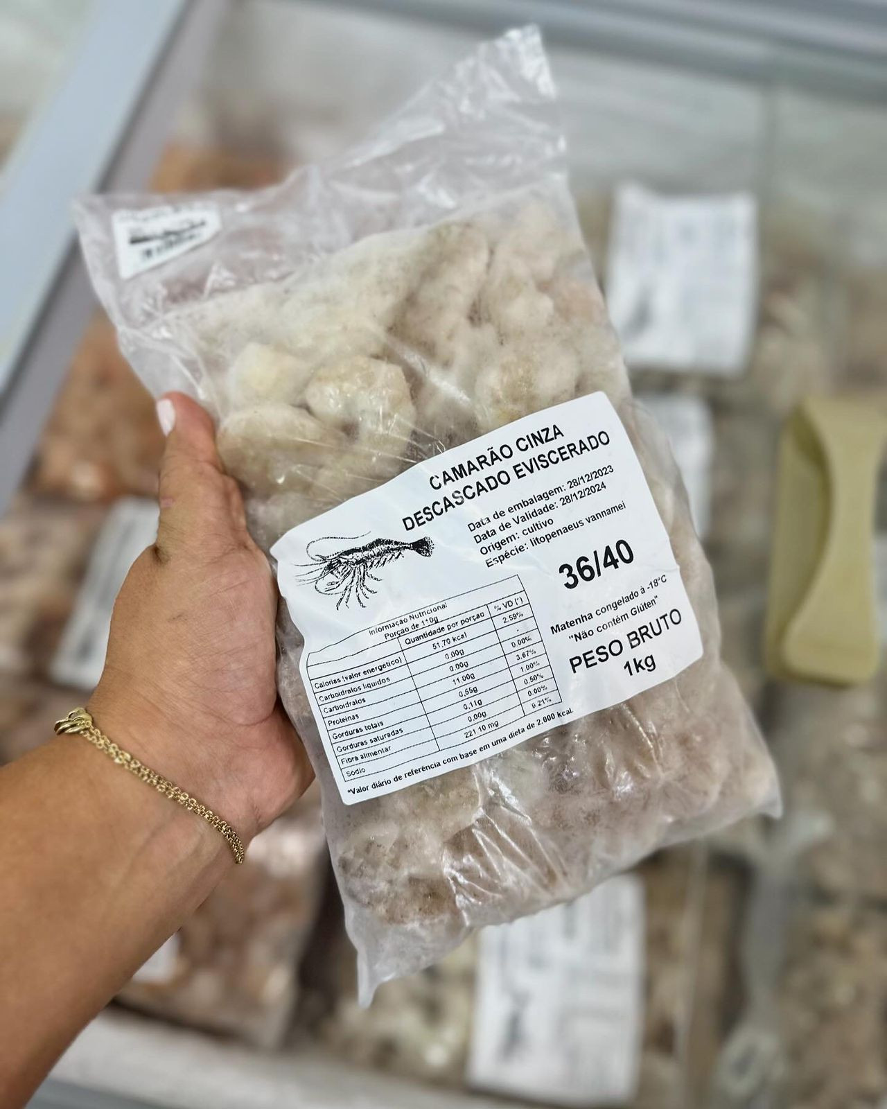 Filé de camarão cinza G 36/40 (1kg)