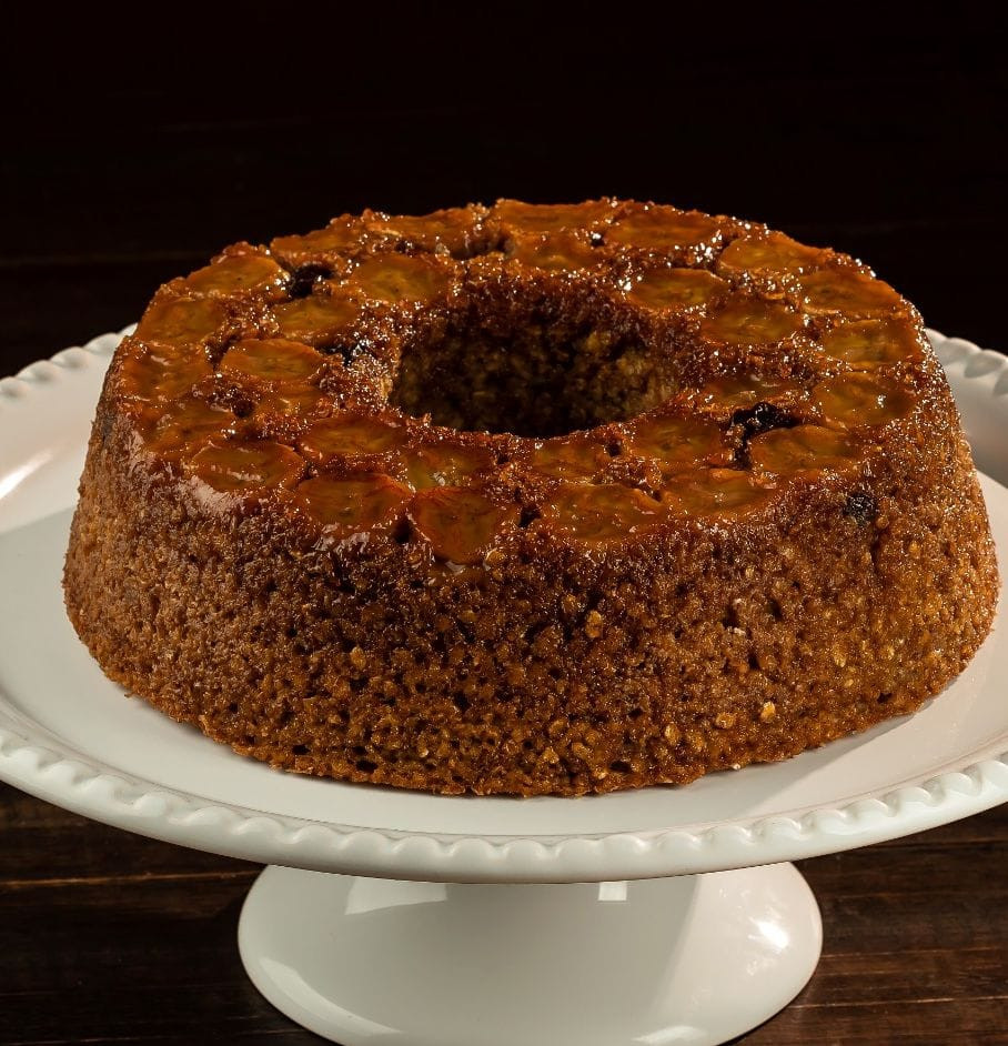 Bolo de banana com aveia 24cm