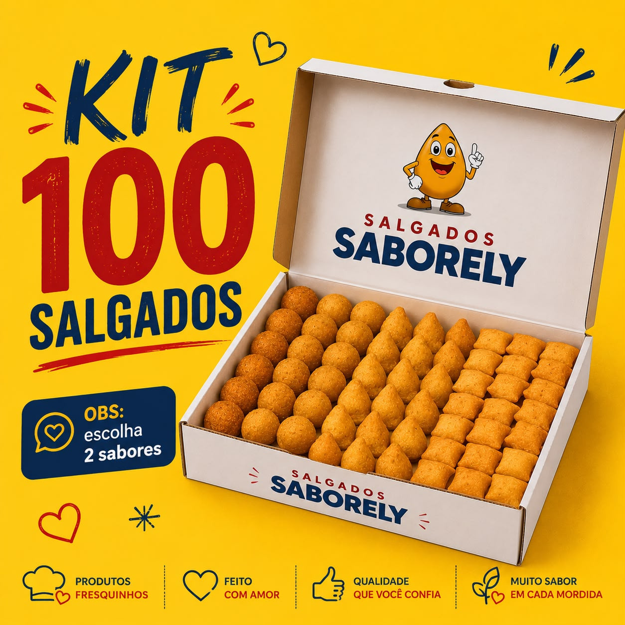 KIT 100 SALGADOS