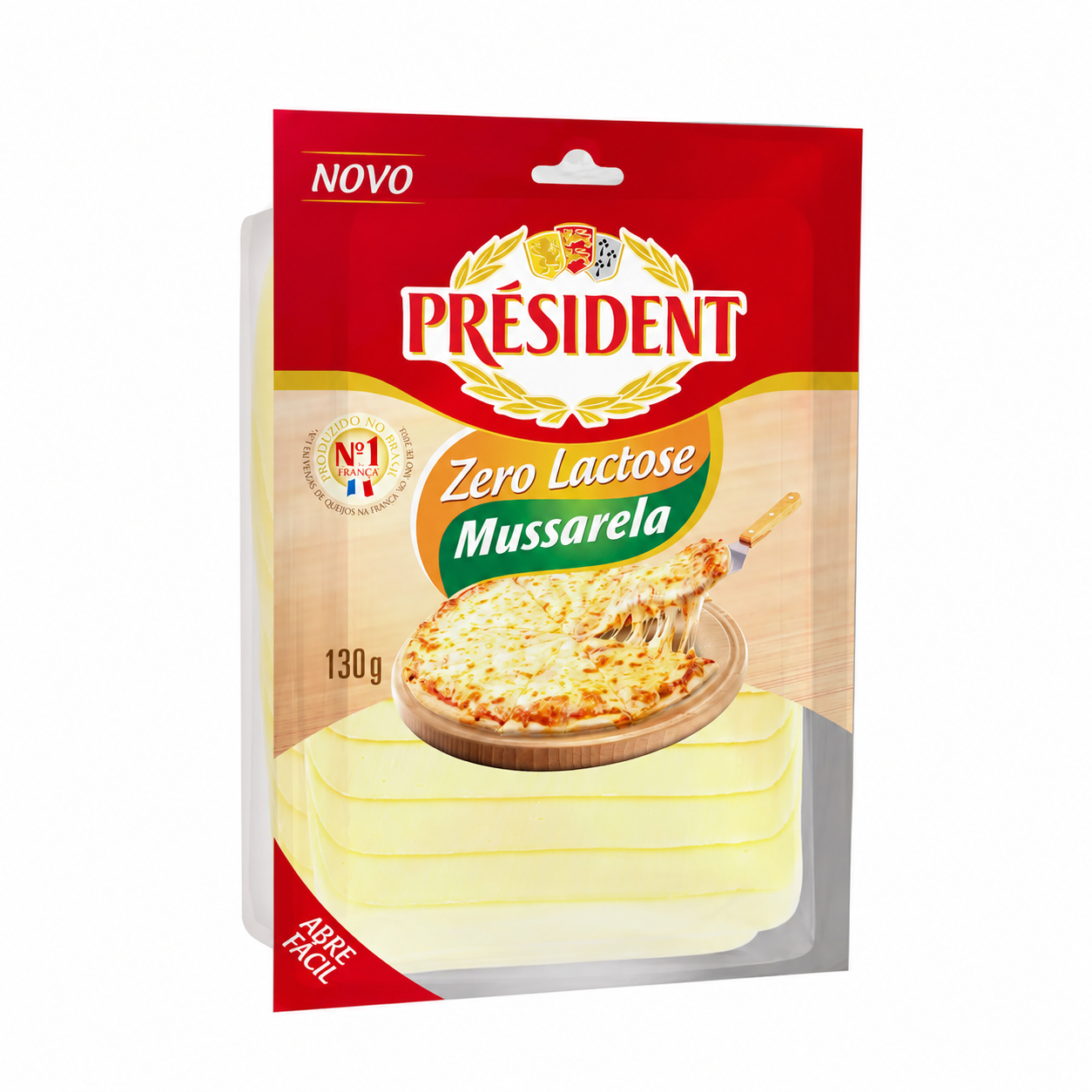 QUEIJO MUSSARELA FATIADO PRESIDENT ZERO LACTOSE 130G