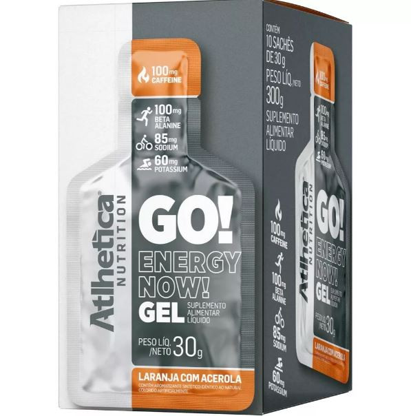 SUP NOW GEL ENERGY 30G ATLHETICA LARANJA ACEROLA