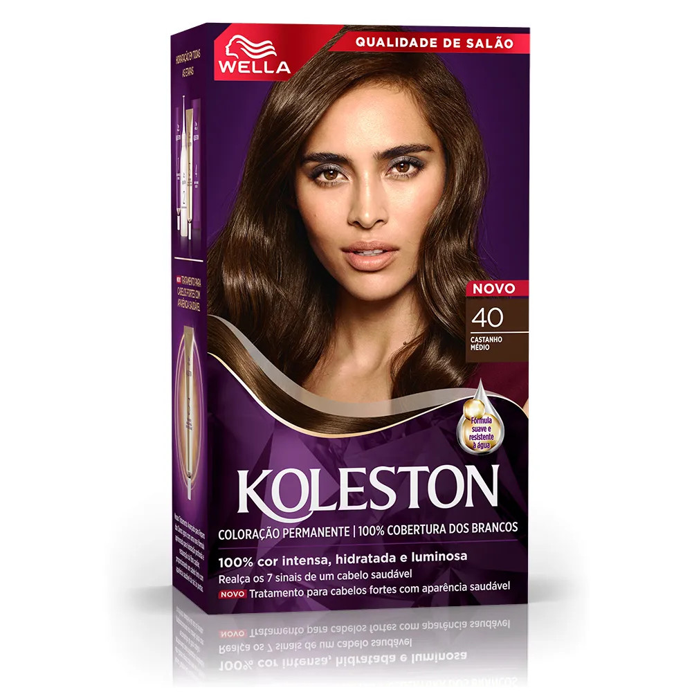 COLORAÇÃO TINTURA  KOLESTON 40 CASTANHO MEDIO