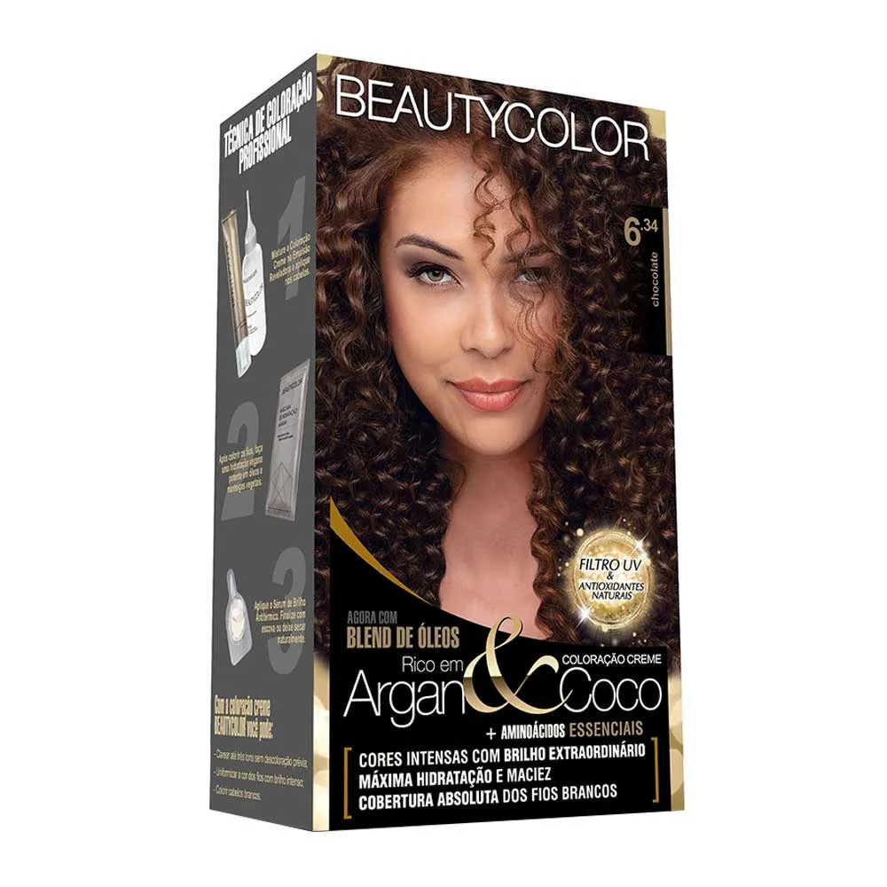COLORAÇÃO TINTURA BEAUTYCOLOR CHOCOLATE 6.34