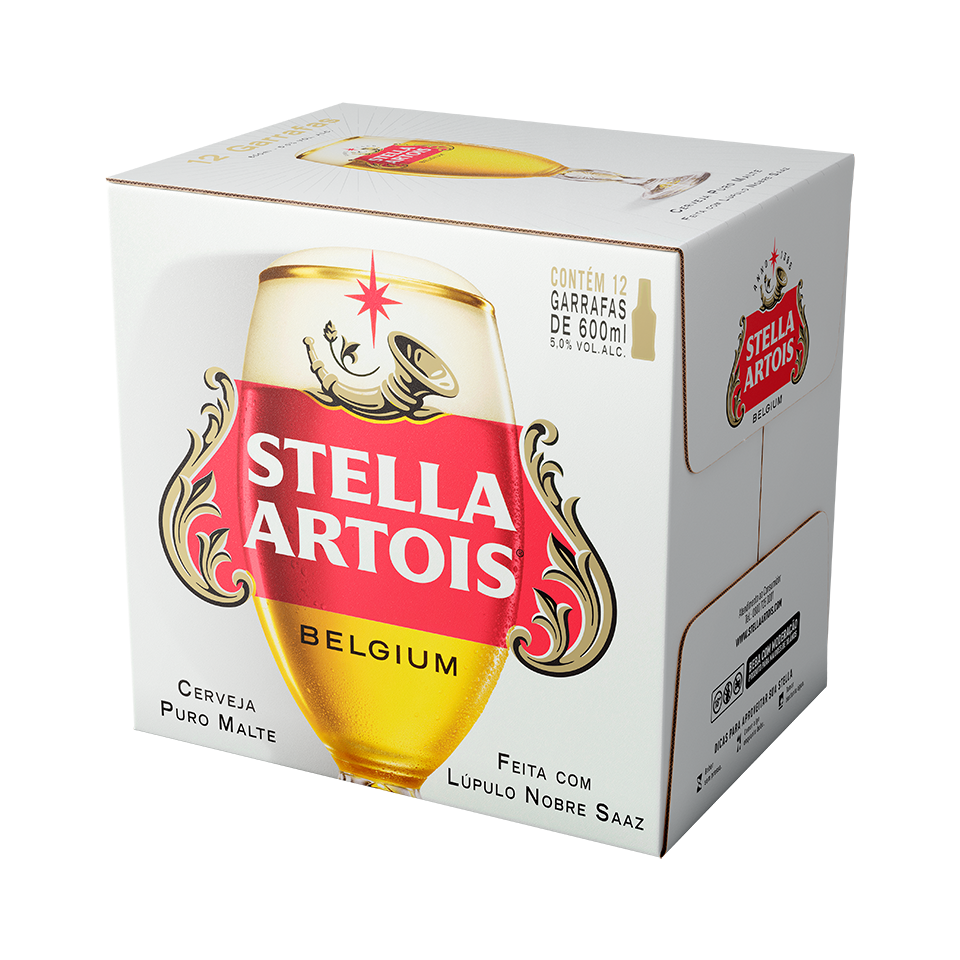 Stella Artois 600ml - Caixa de 12 unidades - Descartável