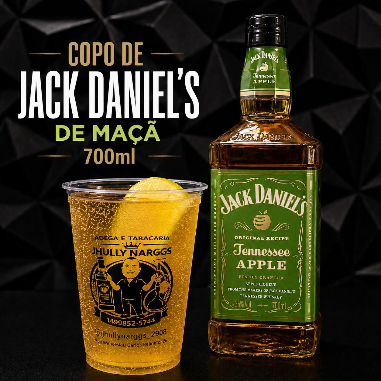 COPO DE WHISKY DANIEL'S MAÇÃ 700ML