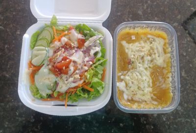 ESCONDIDINHO MANDIOCA C/ FRANGO (C/ Salada) Pedidos Seg a Sex 10:00 a 14:00 Hs