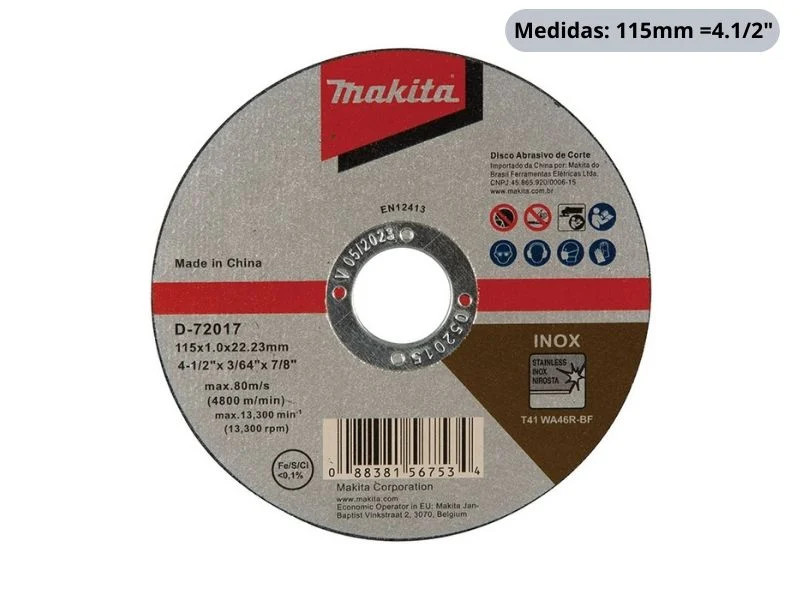 DISCO CORTE METAL MAKITA 115X1.0X22,23MM
