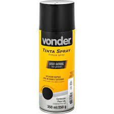 Tinta Spray Preto Fosco 350ml/250g - Vonder