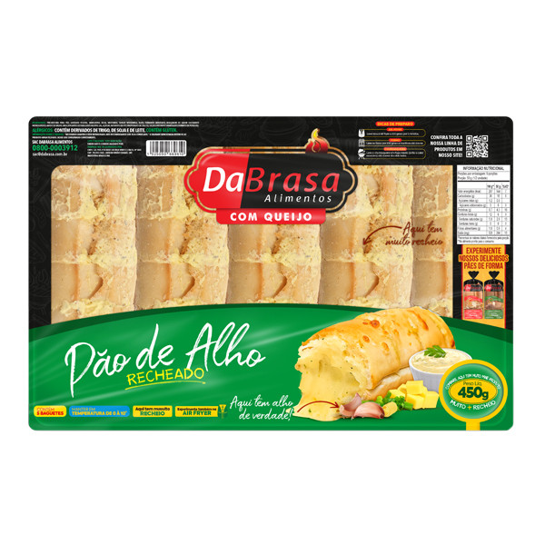 PAO DE ALHO DABRASA C/ QUEIJO 450G