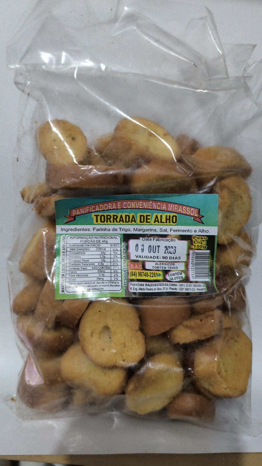 TORRADA DE ALHO MIRASSOL 150G