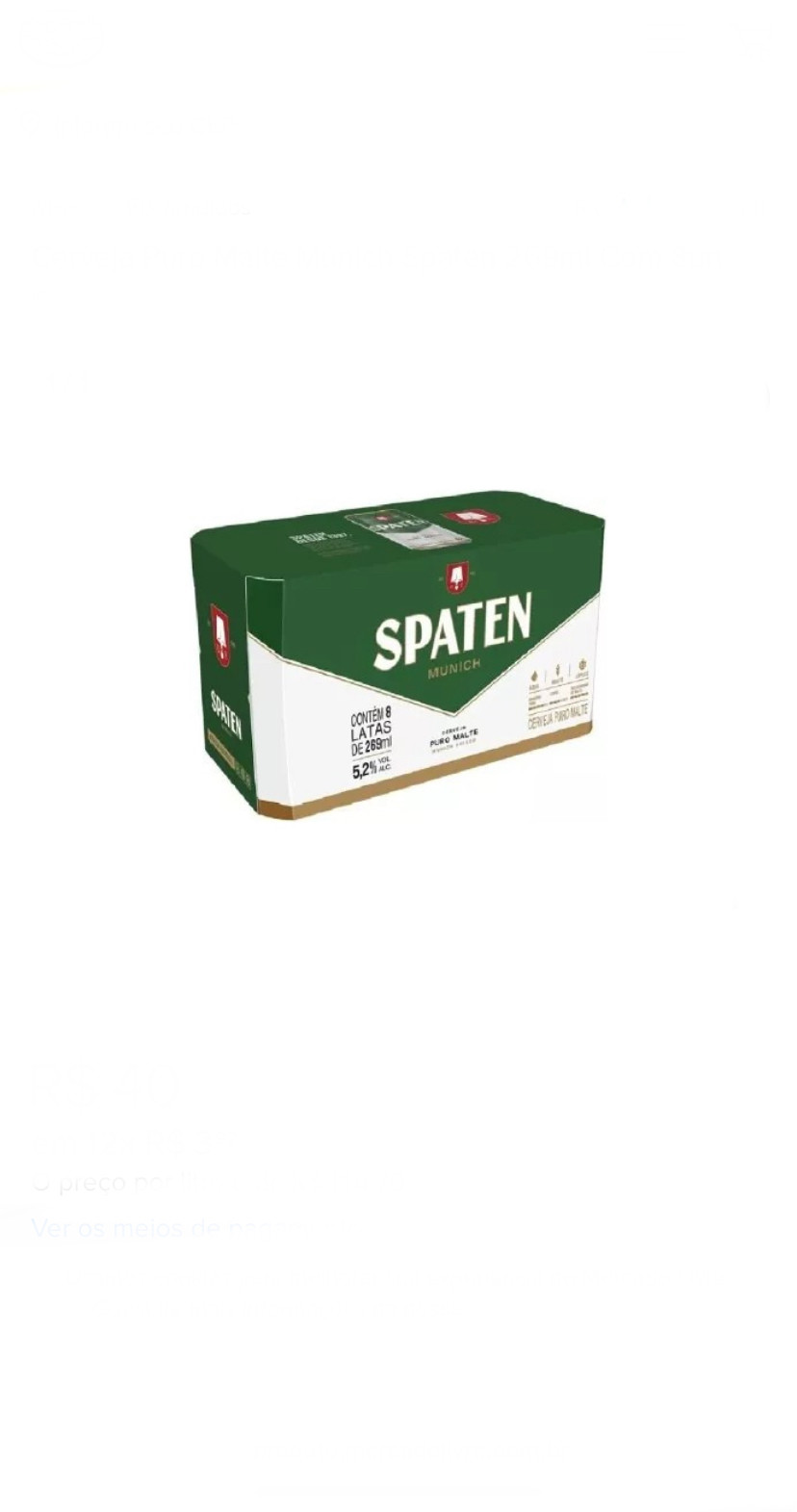 SPATEN 269 ml C/8 uni S/GELO 