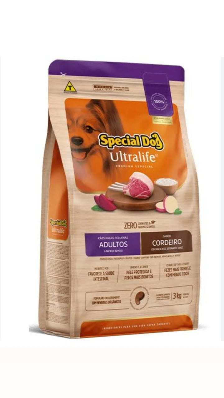 Special Dog Ultralife Cordeiro Adulto Pequenas e Mini 15Kg 
