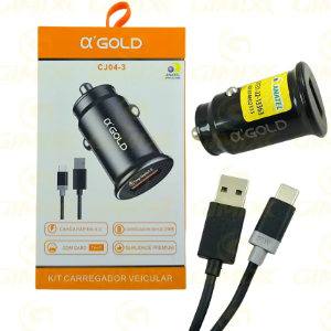 CARREGADOR VEICULAR GOLD CJ04-3