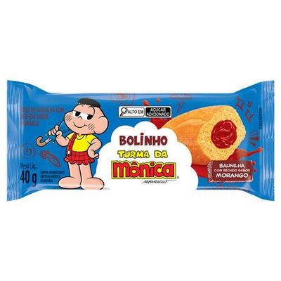 Bolinho Baunilha Recheio Morango Turma da Mônica Casa Suíça 40g