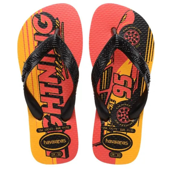 CHINELO HAVAIANAS KIDS CARROS AMARELO/PRETO