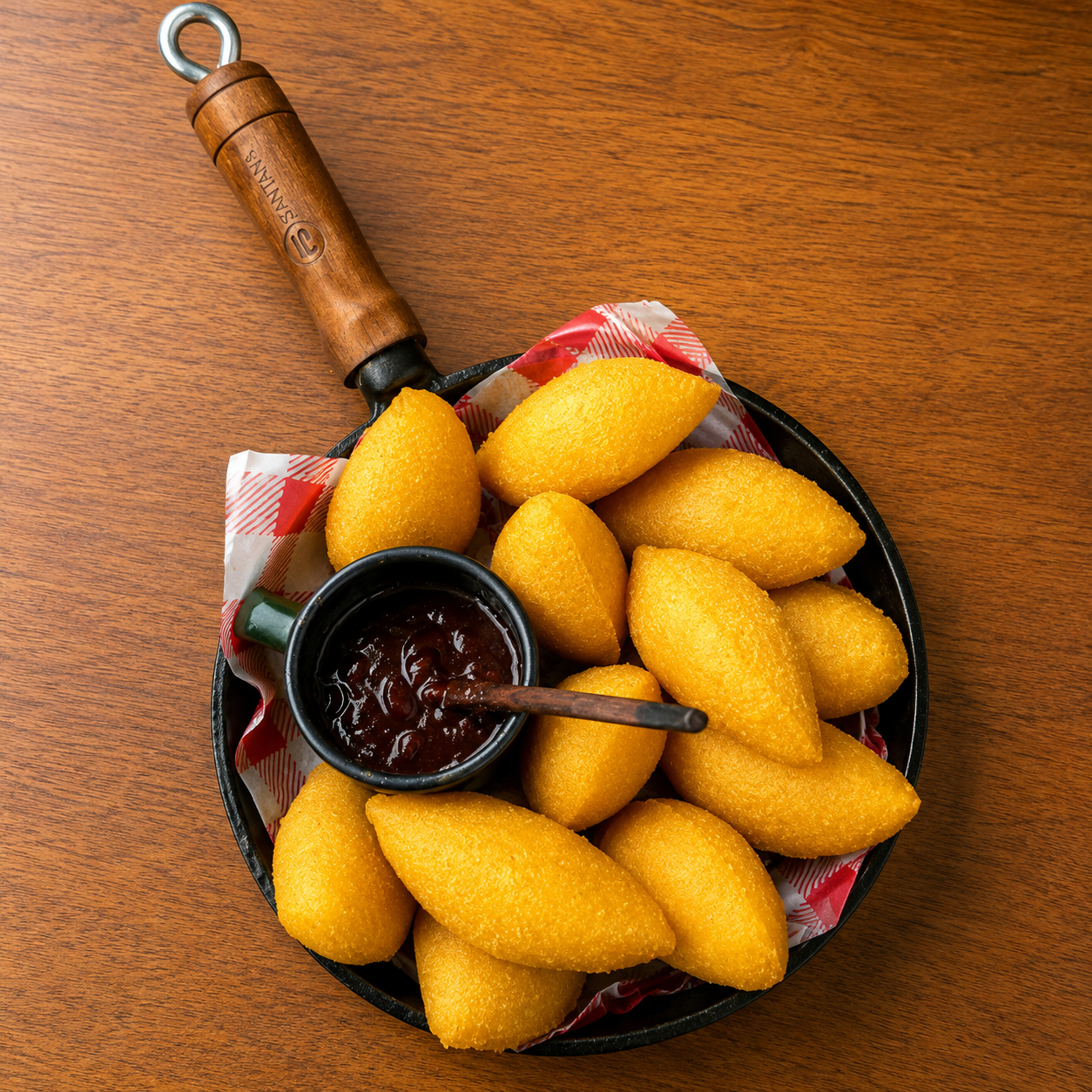 PASTEL DE ANGU COM ALHO PORO E QUEIJO