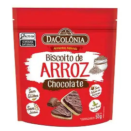 Biscoito de Arroz c/Chocolate-Zero (DaColonia) 50g
