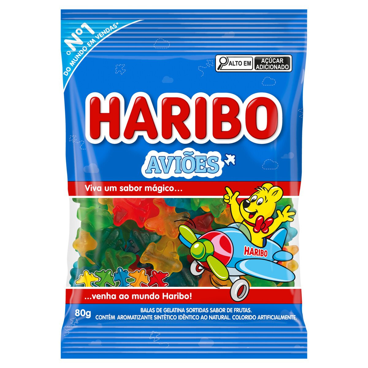 BALA DE GELATINA HARIBO AVIOES 80G