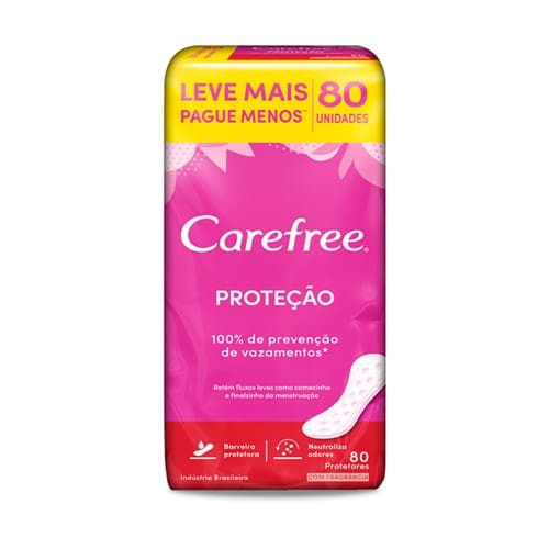 Protetor Diário Proteção com Fragrância Carefree Leve Mais Pague Menos 80un